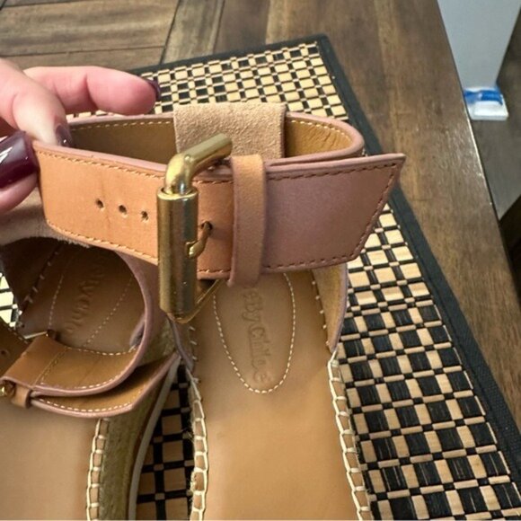 See by Chloé Glyn Platform Espadrille Wedge Sandals Women’s Size 7 - Picture 8 of 13
